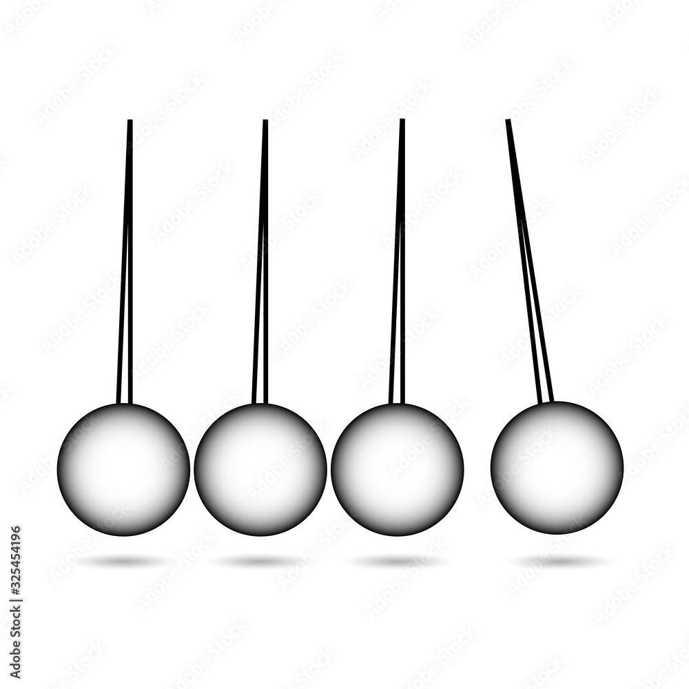 Pendulum Icon, Newton's Cradle. Stock vector illustration isolated on white background. Pendulum Icon, Newton's Cradle. Stock vector illustration isolated on white background.