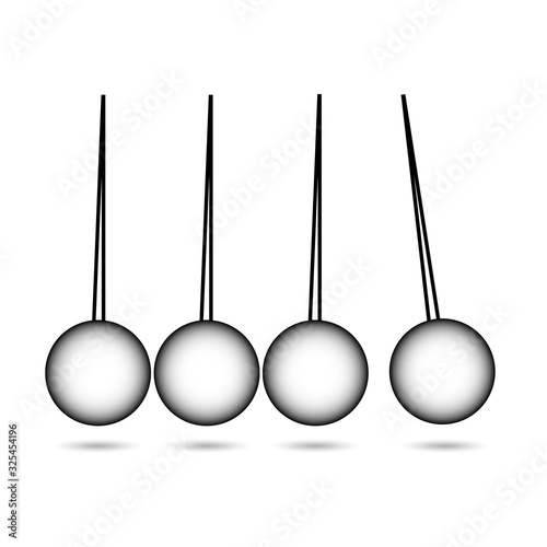 Pendulum Icon, Newton's Cradle. Stock vector illustration isolated on white background.