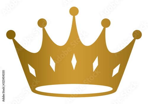 Krone in Gold auf einem weißen isolierten Hintergrund.