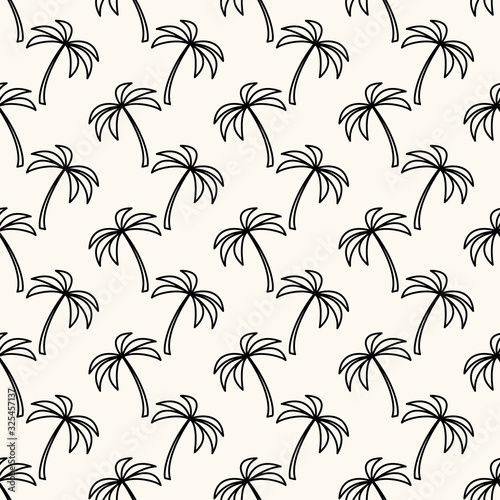 Vector seamless geometric pattern with silhouettes of palms. Can be used for wallpaper, pattern fills, web page background,surface textures