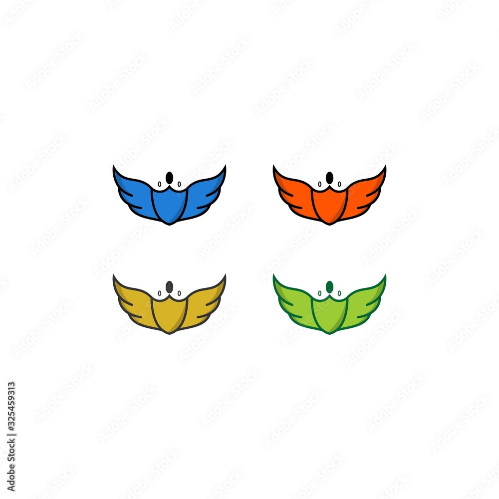 wing shield with crown set of emblem sign / logo for company security logo template wing shield with crown set of emblem sign / logo for company security logo template