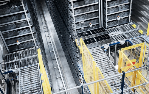 Modern automated warehouse system.