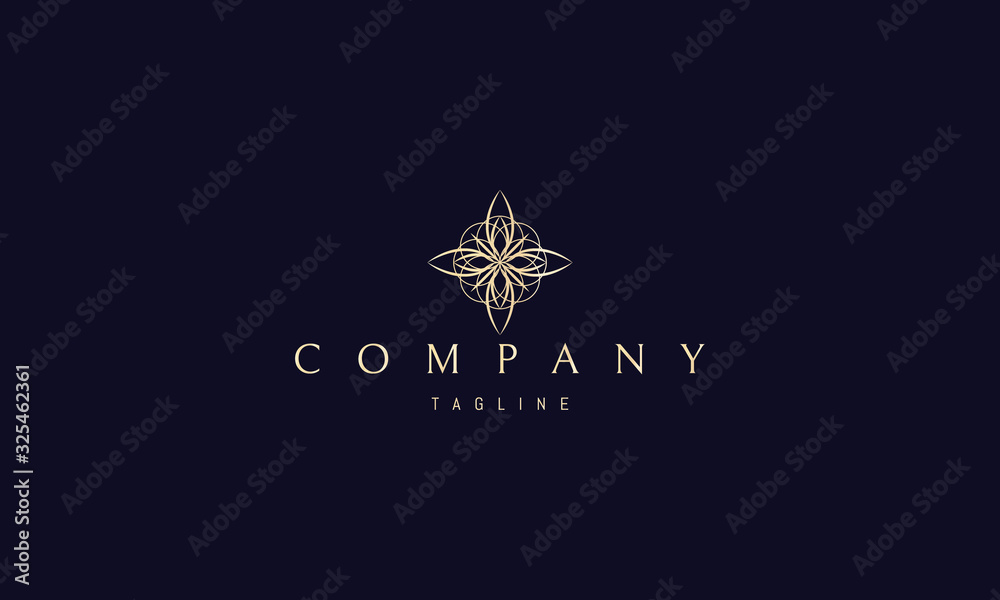 Vector golden logo on which an abstract image of the cross. Vector golden logo on which an abstract image of the cross.