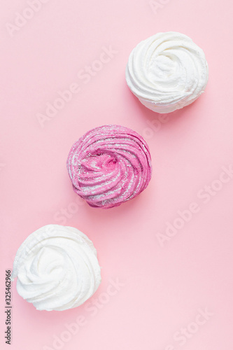 Wallpaper Mural Fresh vanilla and berry marshmallows on a pastel pink background. The concept of home-cooked food, sweets. Minimalism, top view, flat lay, copyspace. Torontodigital.ca