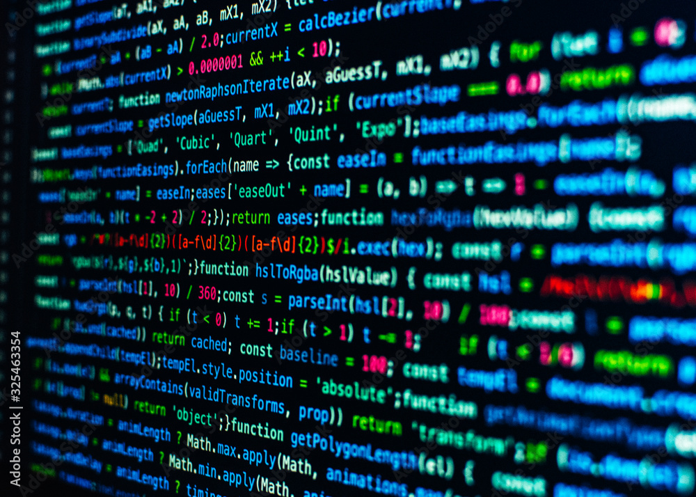 Programa en JavaScript con colores ภาพถ่ายสต็อก | Adobe Stock