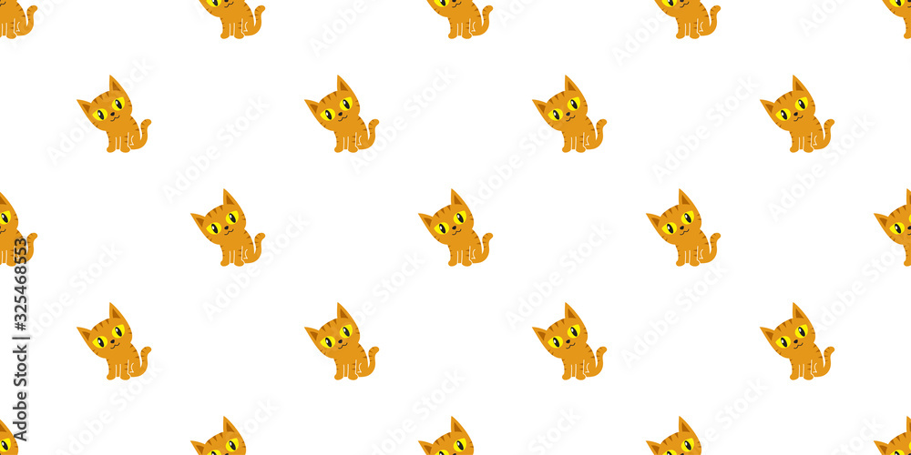 Cartoon cute tabby cat seamless pattern background for design. Cartoon cute tabby cat seamless pattern background for design.