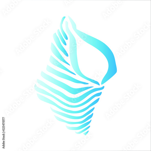 big conch seashell blue blend graphic illustrationbig conch seashell blue blend graphic illustration