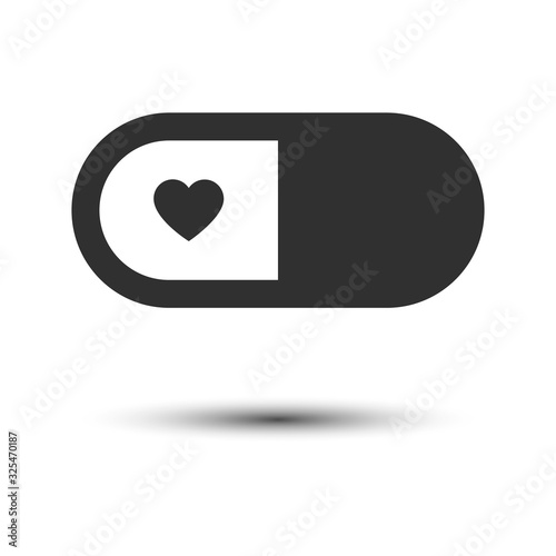 Love granule icon isolated on white background. Vector illustration.