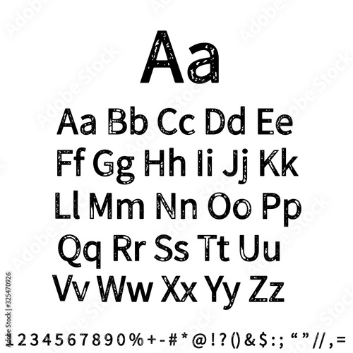 Dirty textured of typography grungy stamped alphabet font vector collection