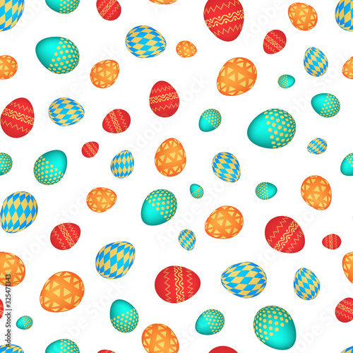 Seamless pattern with colorful Easter eggs