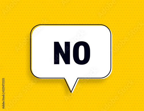 No nope speech bubble banner pop art memphis style
