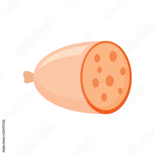 Sausage flat icon. Vector Sausage in flat style isolated on white background. Element for web, game and food meat advertising