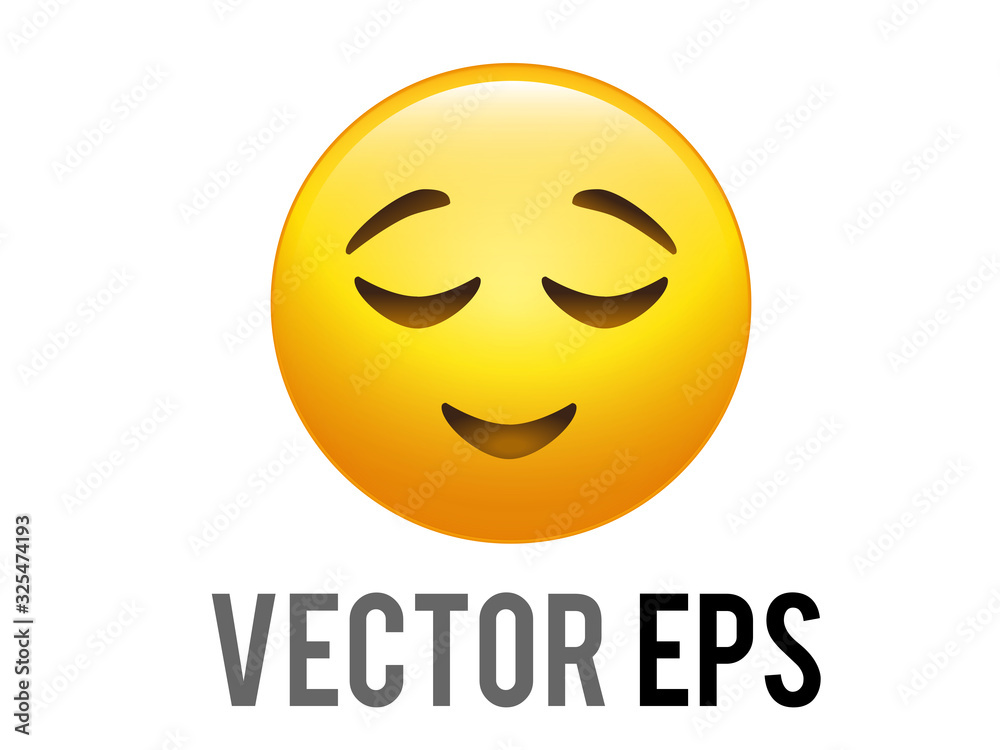 Fototapeta premium Vector gradient yellow sweet, cute and happy face emoji icon