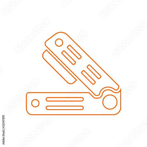 Stapler outline icon, office stationary vector