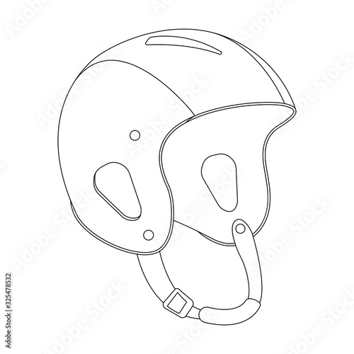 crash helmet, vector illustration, lining draw
