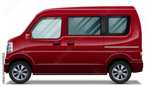 Small Kei car van. Transport passenger vehicle illustration