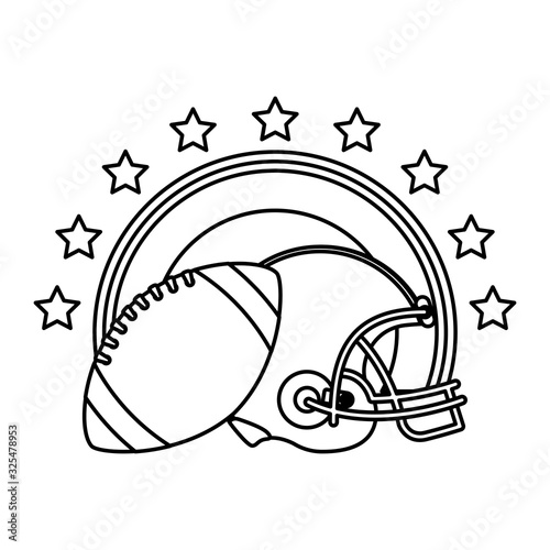 american football sport helmet with balloon