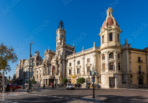 Das Rathaus  Ayuntamiento  in Valencia  Spanien