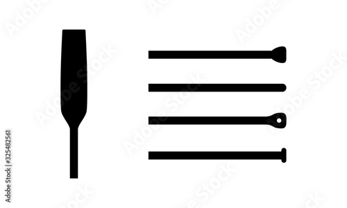Isolated element of wooden oar or paddle
