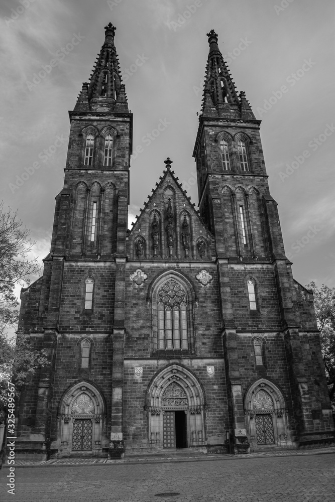 Basilica of the Holy Apostles Peter and Paul in Vysehrad, Prague, Czech republic