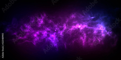 Vector cosmic illustration. Colorful space background with stars
