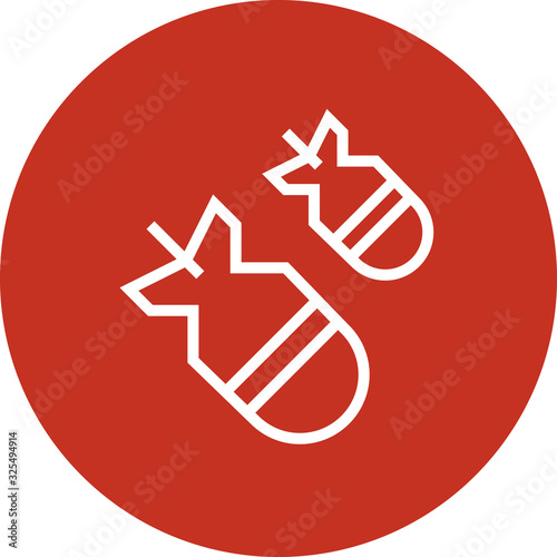 Bomb Drop Air Raid Outline Icon