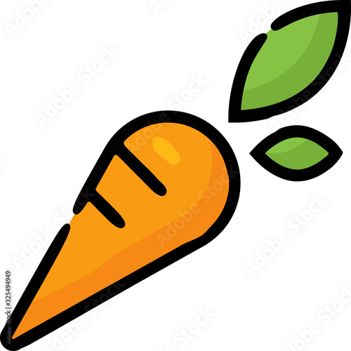 Carrot Vegetable Doodle Sketch Icon