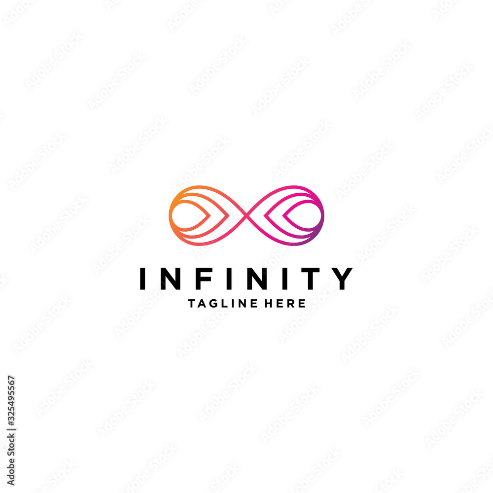 Infinity logo design, infinity vector stock image