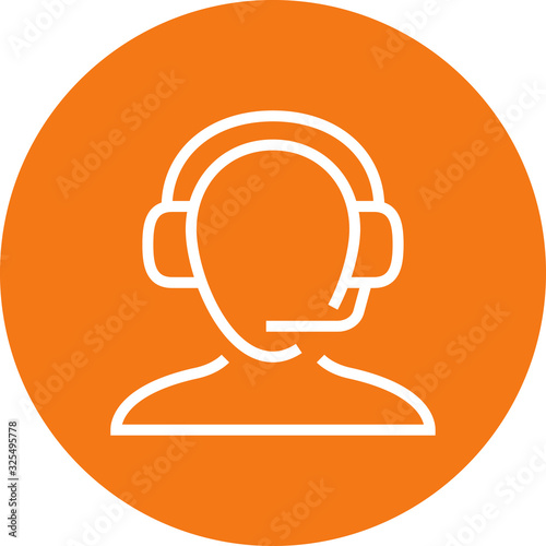 Slika na platnu Service Rep Call Center Outline Icon