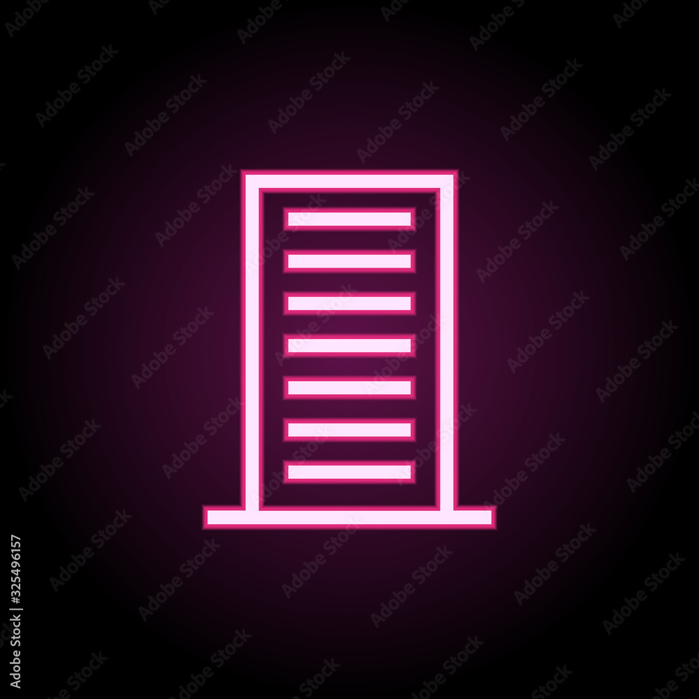 Building neon icon. Simple thin line, outline vector of building icons for ui and ux, website or mobile application Building neon icon. Simple thin line, outline vector of building icons for ui and ux, website or mobile application