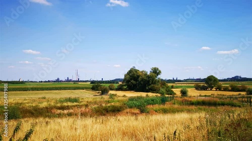 Niederrhein Duisburg Germany in summer with blue sky