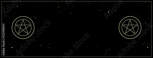 Pentacle isolated on dark background. Magic vector decorative elements
