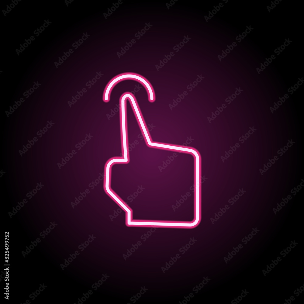 Double tap, finger, touch neon icon. Simple thin line, outline vector of touch gesture icons for ui and ux, website or mobile application Double tap, finger, touch neon icon. Simple thin line, outline vector of touch gesture icons for ui and ux, website or mobile application
