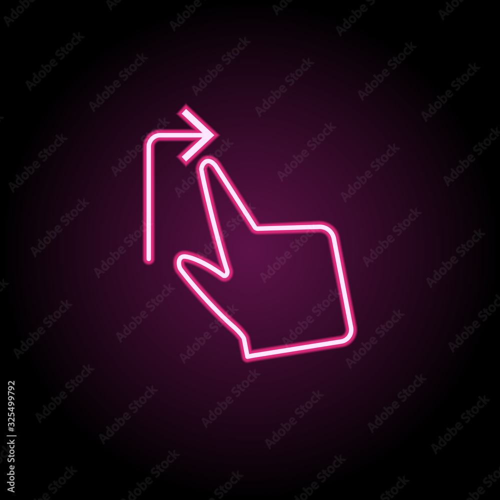 Move, hands, right, touch neon icon. Simple thin line, outline vector of touch gesture icons for ui and ux, website or mobile application Move, hands, right, touch neon icon. Simple thin line, outline vector of touch gesture icons for ui and ux, website or mobile application