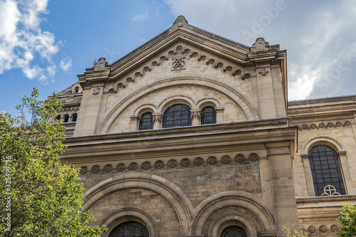Architectural fragments of Eglise Notre-Dame-des-Champs (Notre-Dame of the Fields, 1876) at boulevard du Montparnasse. Paris, France. © dbrnjhrj