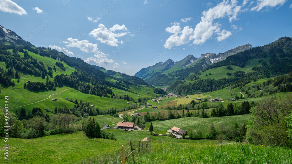 Summer alpine panorama, Jaunpas Switzerland