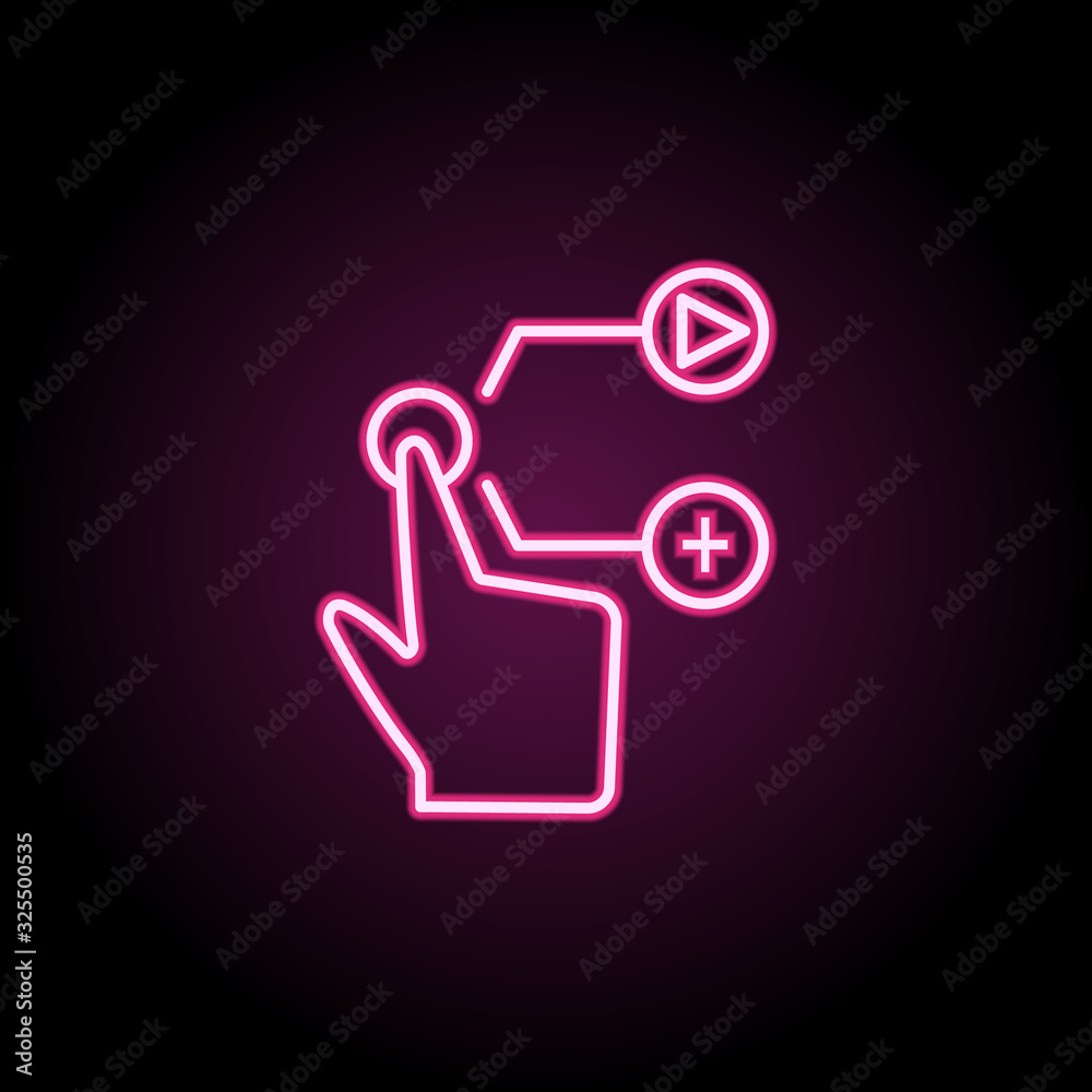 Finger, touch, phone, video neon icon. Simple thin line, outline vector of touch gesture icons for ui and ux, website or mobile application Finger, touch, phone, video neon icon. Simple thin line, outline vector of touch gesture icons for ui and ux, website or mobile application