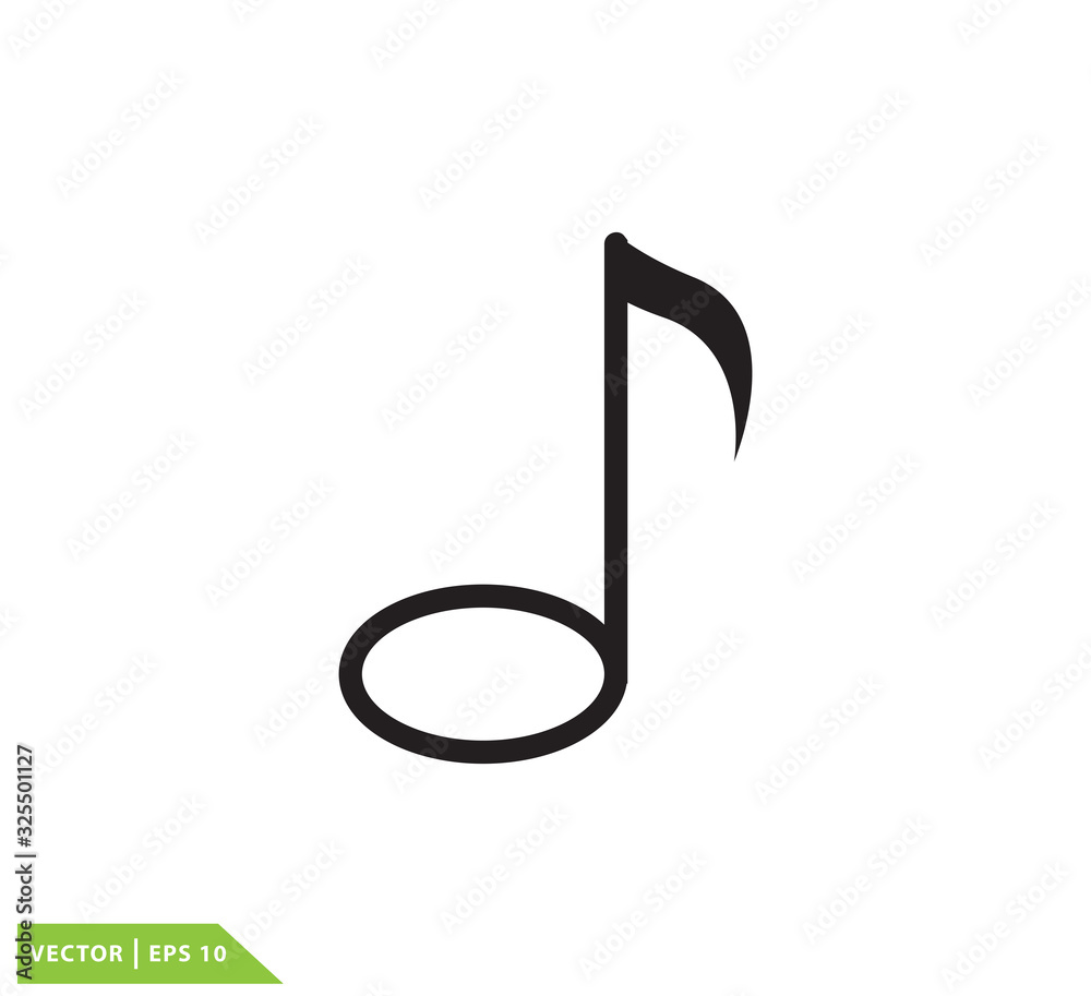 Note music icon flat style trendy Note music icon flat style trendy