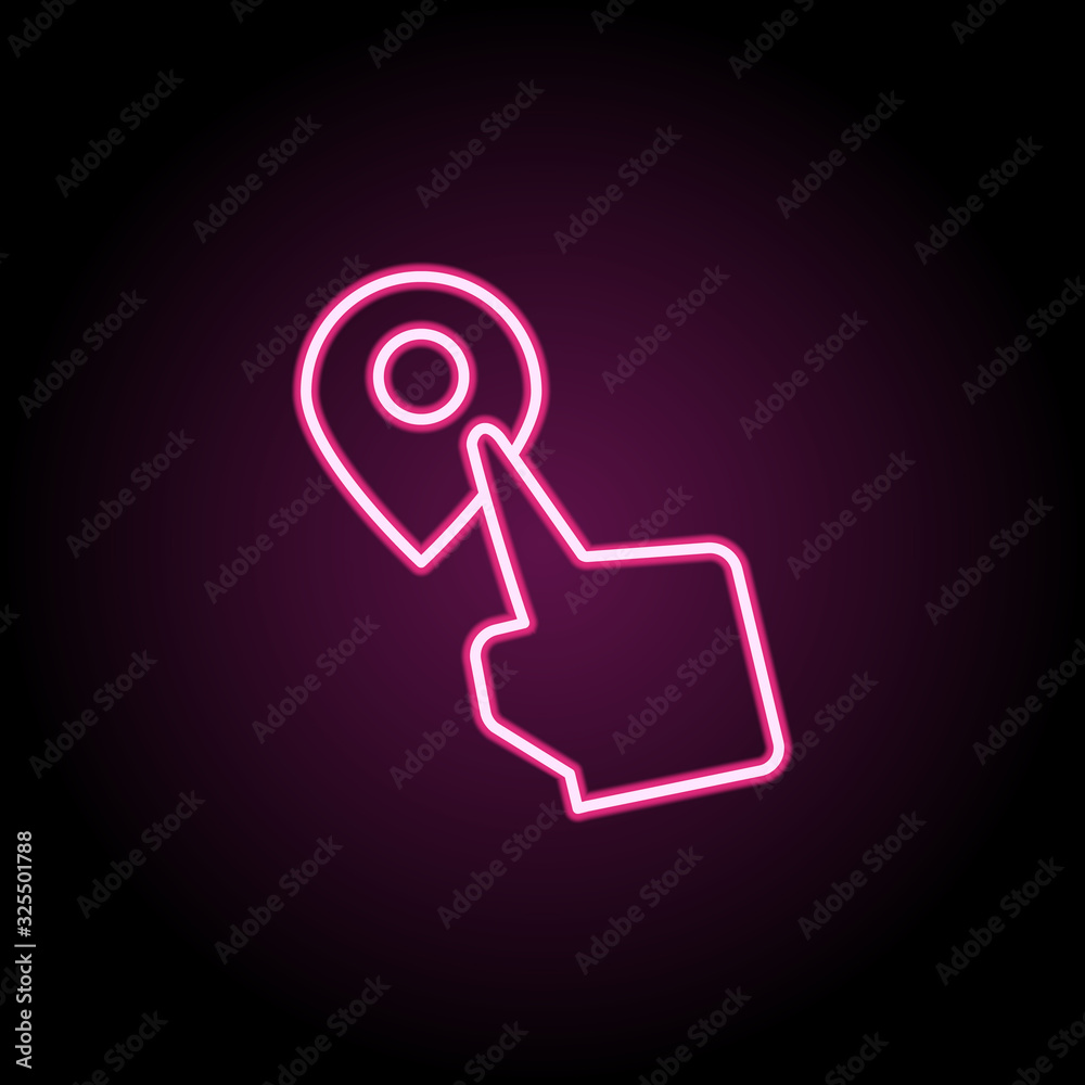 Push, finger, gesture neon icon. Simple thin line, outline vector of touch gesture icons for ui and ux, website or mobile application Push, finger, gesture neon icon. Simple thin line, outline vector of touch gesture icons for ui and ux, website or mobile application