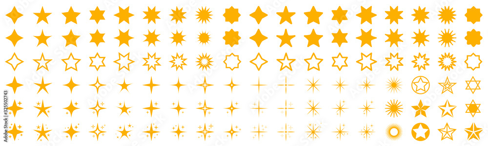 Stars set icons. Rating star signs collection – stock vector