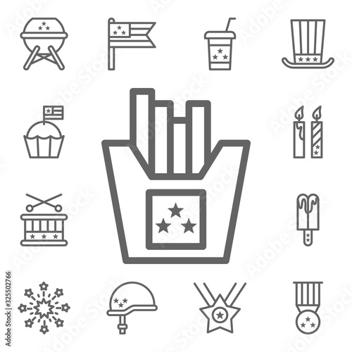 French fries, USA icon. 4th of July icons universal set for web and mobile
