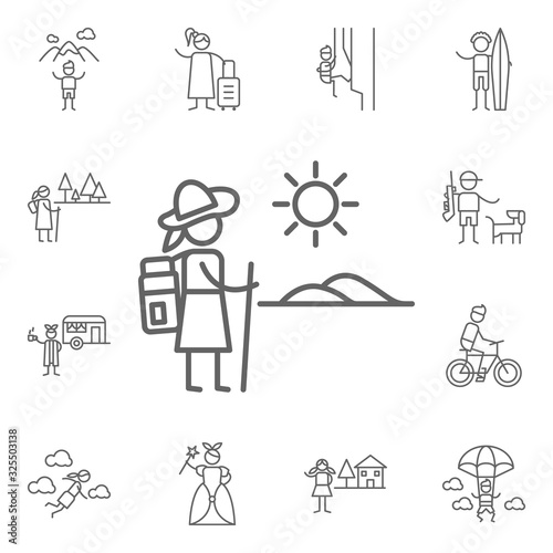 Hiking icon. Adventure icons universal set for web and mobile