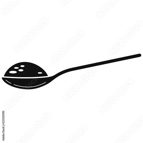 Spoon full with sugar black simple icon vector illustration isolated on white background.
