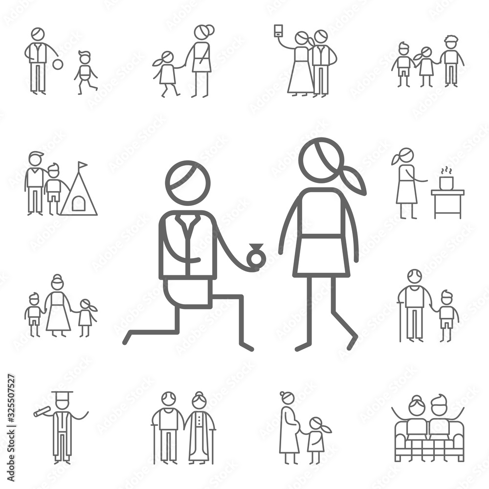 Proposal, wedding icon. Family life icons universal set for web and mobile Proposal, wedding icon. Family life icons universal set for web and mobile