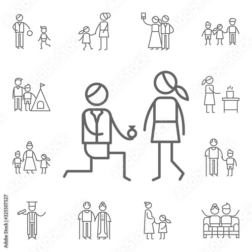 Proposal, wedding icon. Family life icons universal set for web and mobile