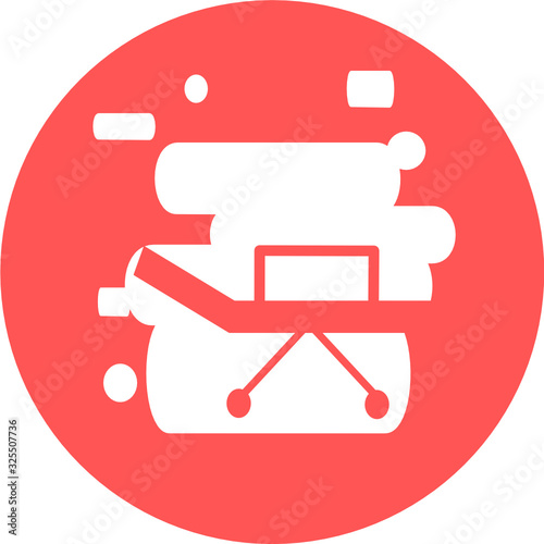 Hospital bed. Intensive care unit icon. Resuscitation, rehabilitation, hospital ward. Medicine concept. Vector illustration can be used for topics like healthcare, hospital, medical care, Chemotherapy