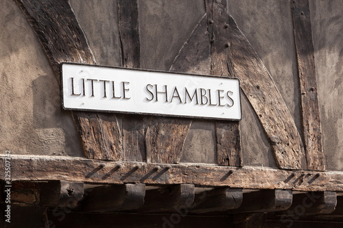 Little Shambles street sign in York, UK photo
