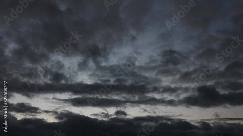 Winterly evening clouds over Berlin and Brandenburg from February 19, 2020, Germany