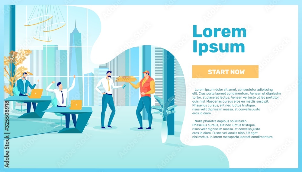 Office Lunch Delivery Flat Landing Page Template