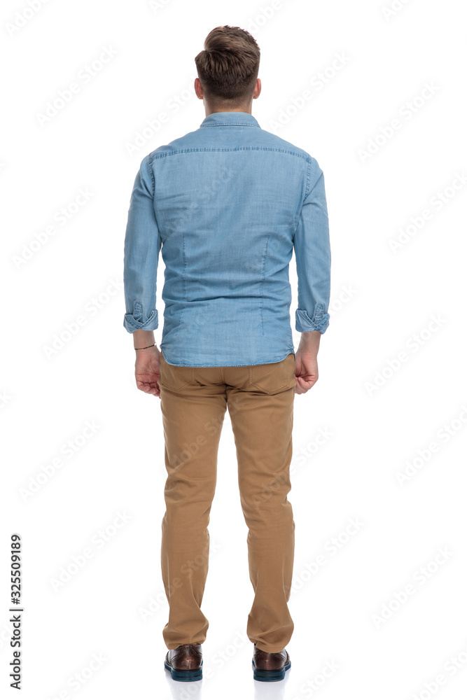 Rear view of a confident casual man